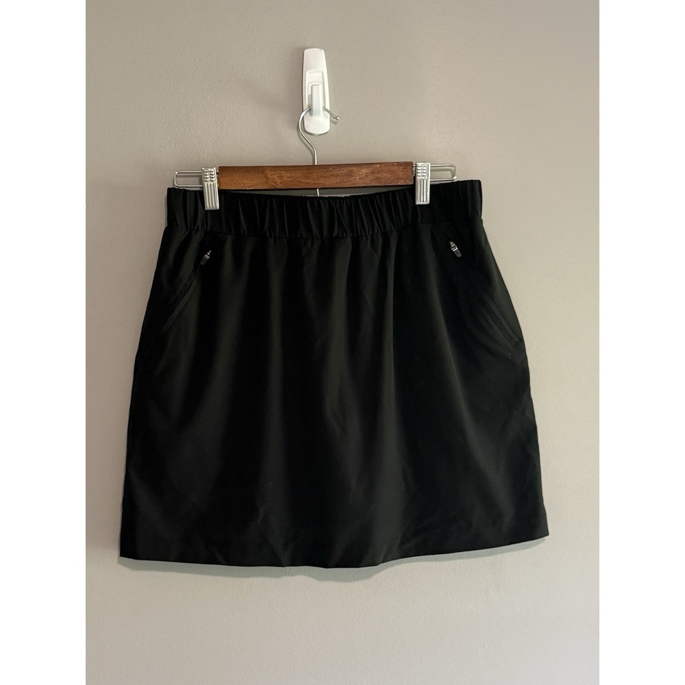 Lou & Grey Skort Black Zipper Pockets Athletic Stretch Skirt Shorts Casual Small